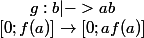 \begin{matrix} g : b|->ab\\ [0;f(a)]\rightarrow [0;af(a)] \end{matrix}